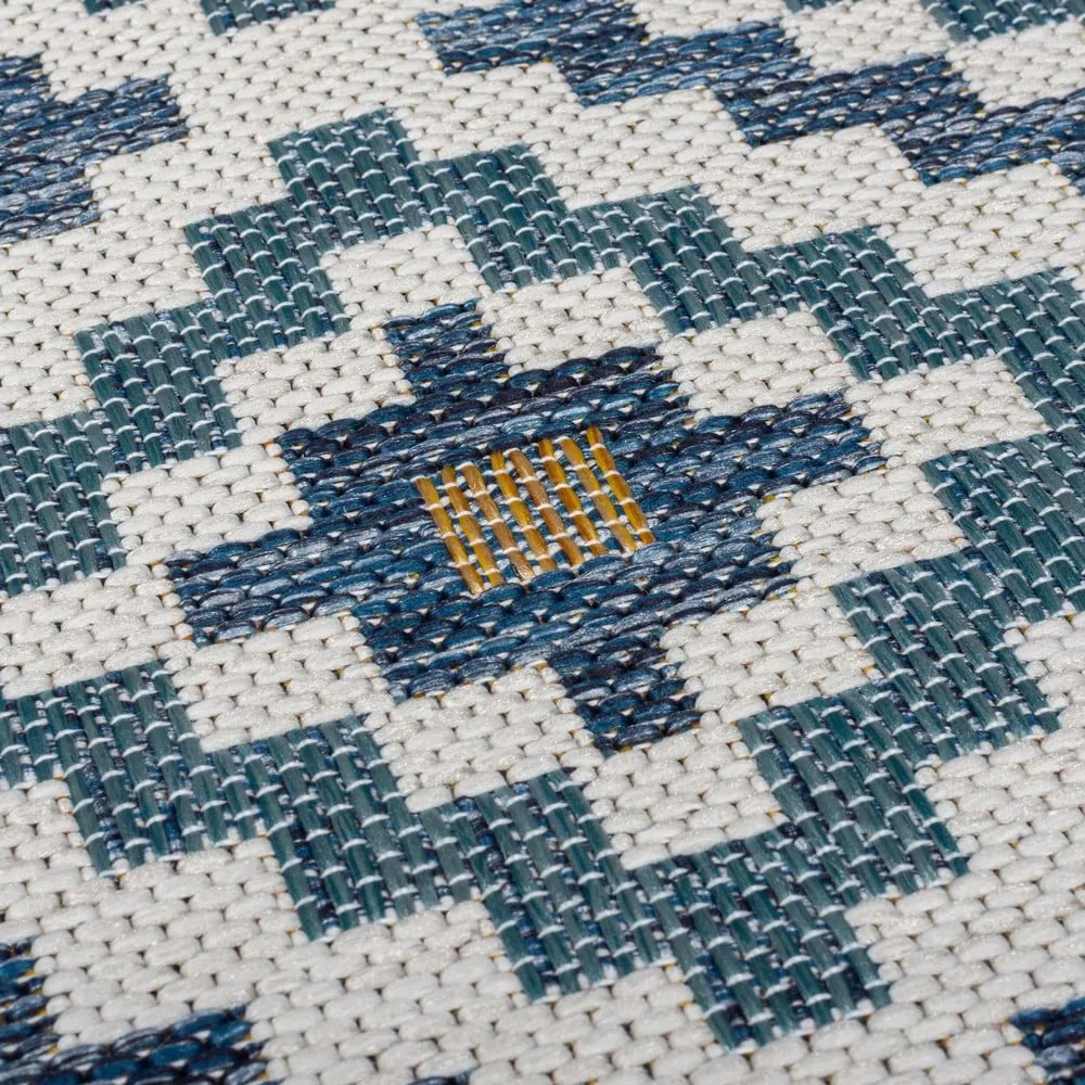 Covor pentru exterior și interior galben/albastru 160x230 cm Zia Trellis – Flair Rugs