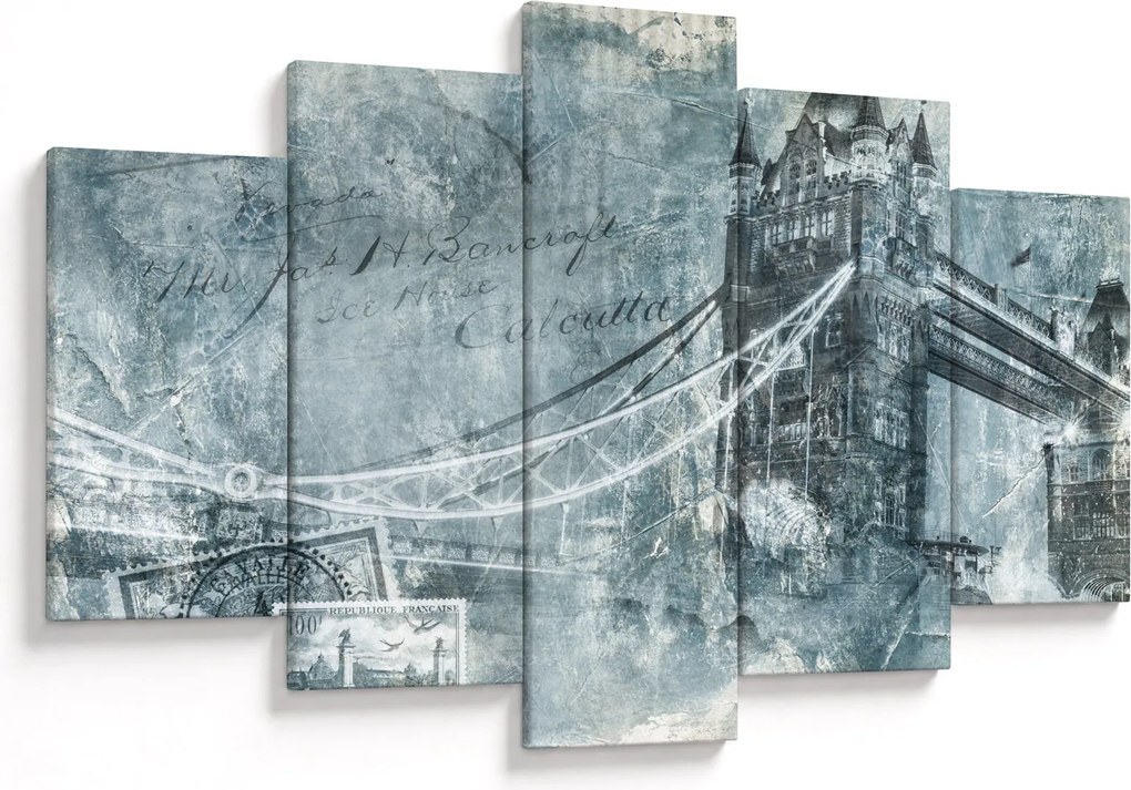 Tablou - Tower Bridge în tonuri reci (150x105 cm)