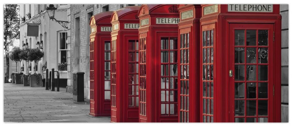 Tablou - Cutii telefonice din Londra (120x50 cm)