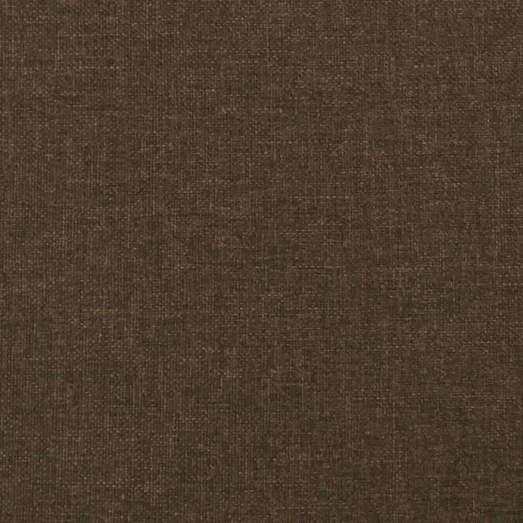 Cadru de pat cu tablie, maro inchis, 140x200 cm, textil Maro inchis, 140 x 200 cm, Nasturi de tapiterie