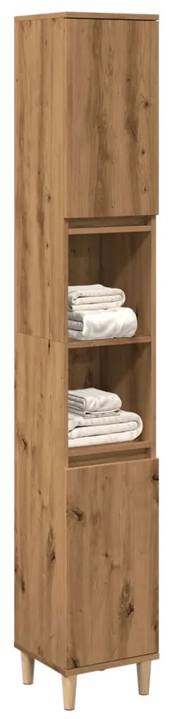 vidaXL Dulap de baie, stejar artizanal, 30x30x190 cm, lemn prelucrat
