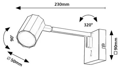 Lampă de perete Rabalux 73027 KARTER 1xGU10/5W/230V