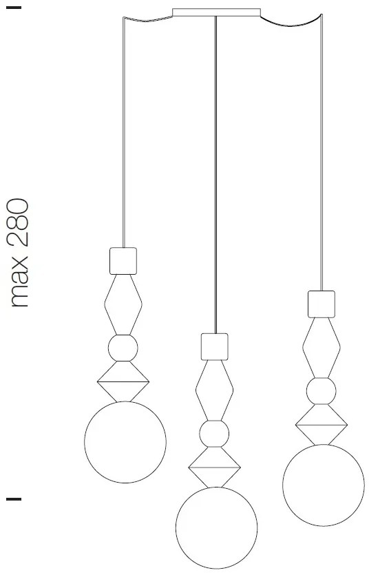 Lustra cu 3 pendule deosebite design LUX Pandora