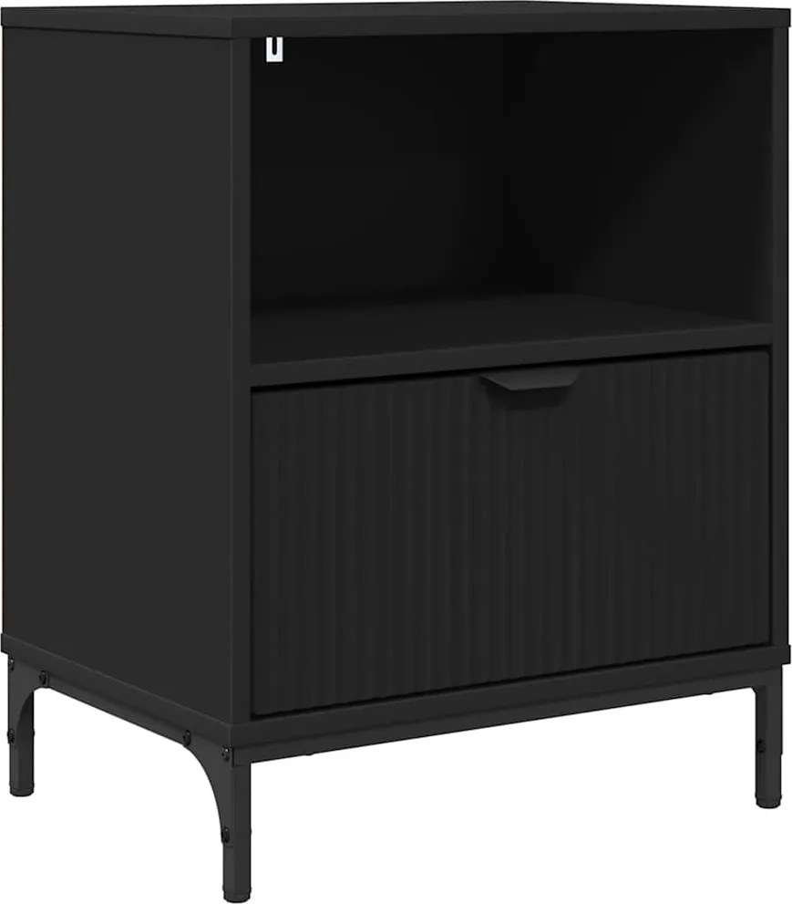 vidaXL Dulap de noapte cu sertar Negru 49 x 36 x 61 cm Lemn compozit
