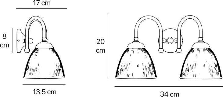 Aplica de perete stil neoclasic din alama si abajur ceramic Elide