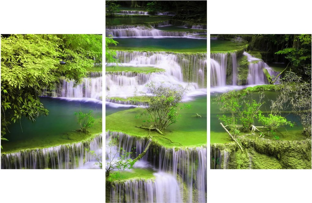 Tablou - Cascada Huay Mae Khamin, Kanchanaburi, Thailanda (90x60 cm)