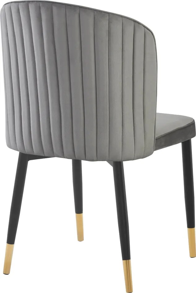 Scaun de sufragerie, ţesătură Velvet gri/negru, UDAJA