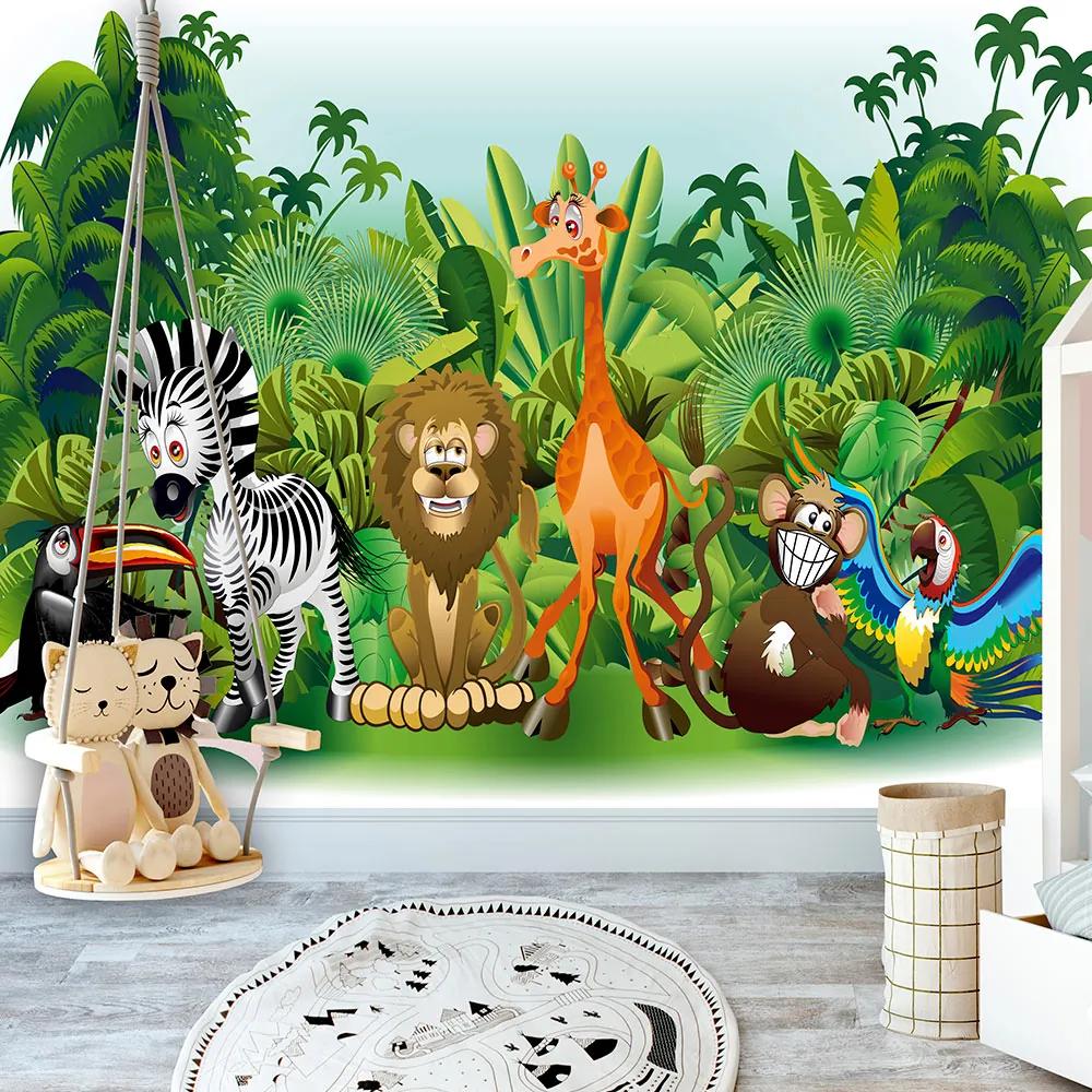 Fototapet Bimago - Jungle Animals + Adeziv gratuit 150x105 cm