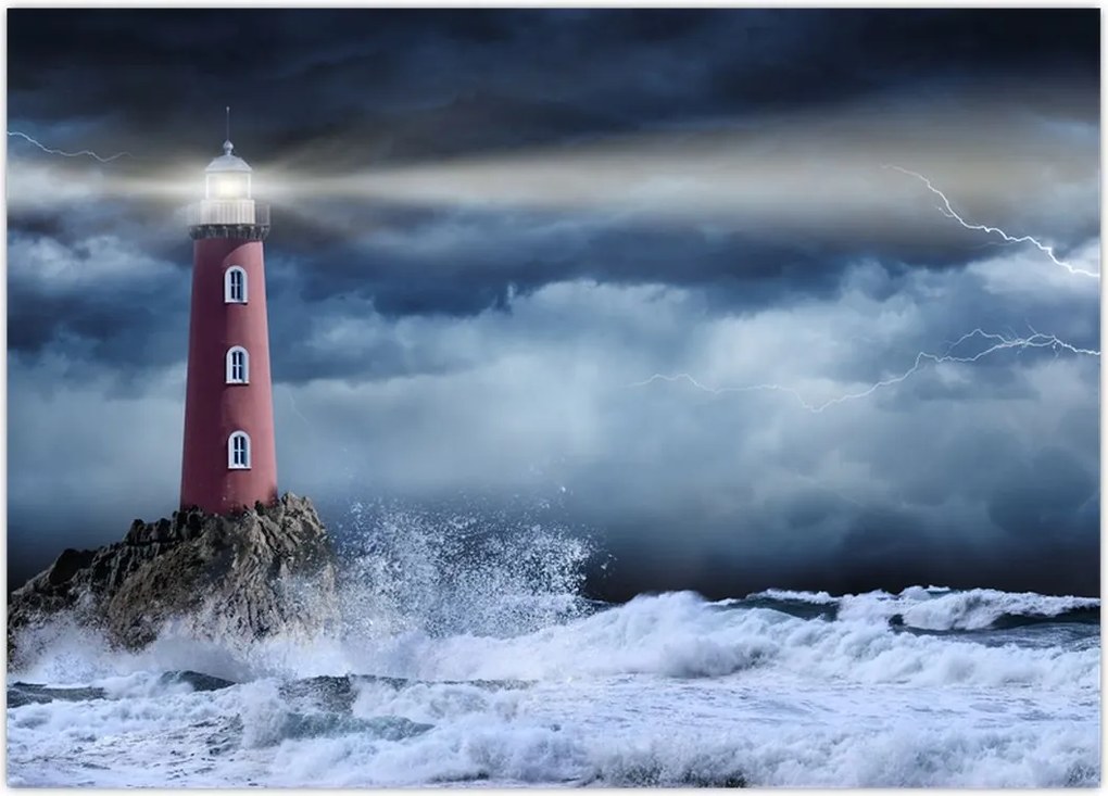 Tablou - Far pe stâncă (70x50 cm)