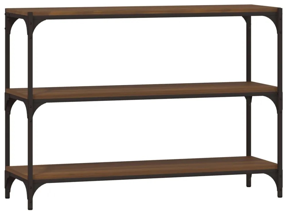 819356 vidaXL Raft de cărți stejar maro 100x33x70,5 cm lemn prelucrat și oțel
