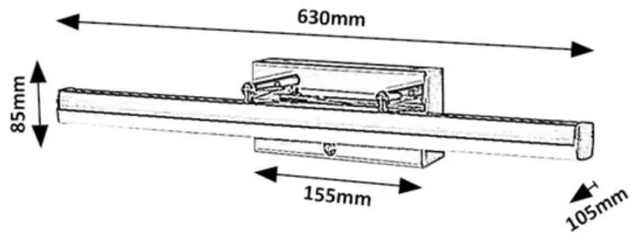 Rabalux 75017 - Lumină LED tactilă reglabilă pentru oglindă TURGON LED/20W/230V