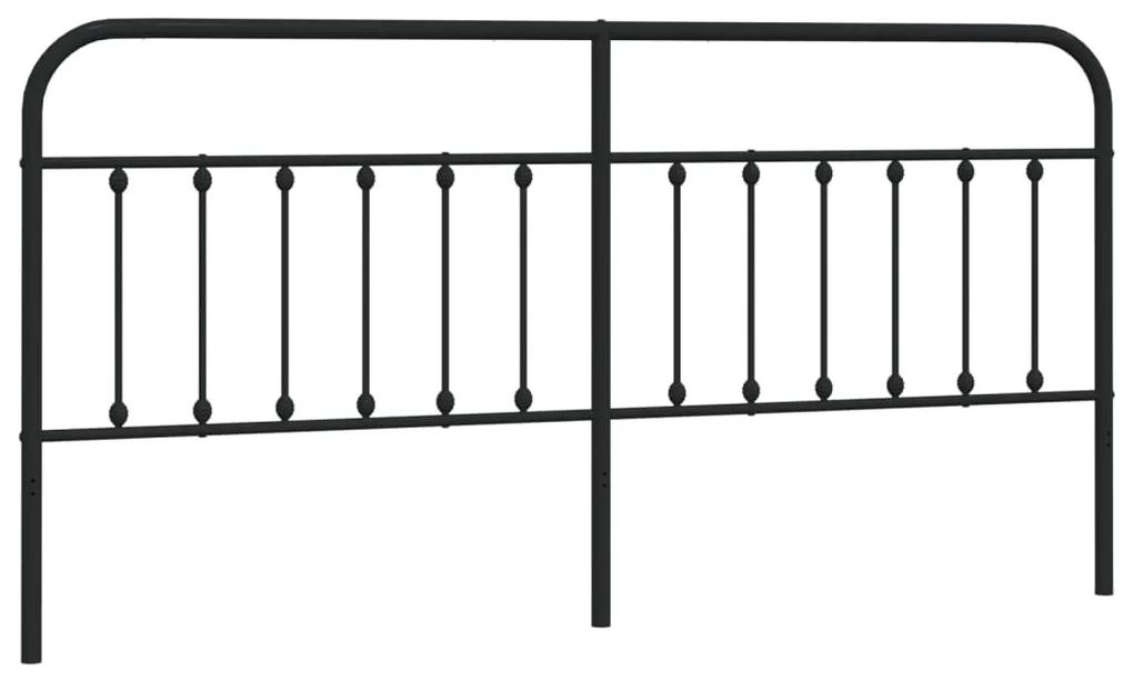 352615 vidaXL Tăblie de pat metalică, negru, 193 cm