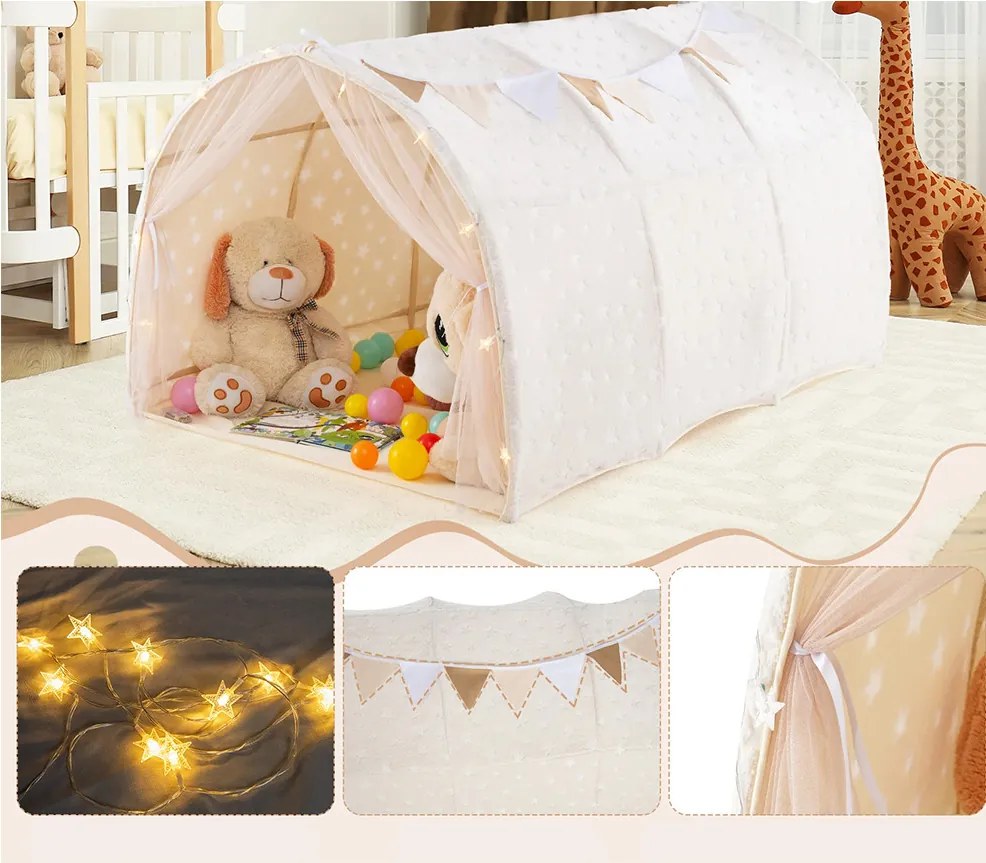 Cort pentru copii 2 în 1, bej