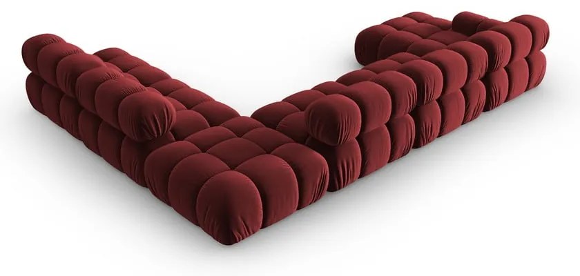 Canapea roșie cu tapițerie din catifea 379 cm Bellis – Micadoni Home