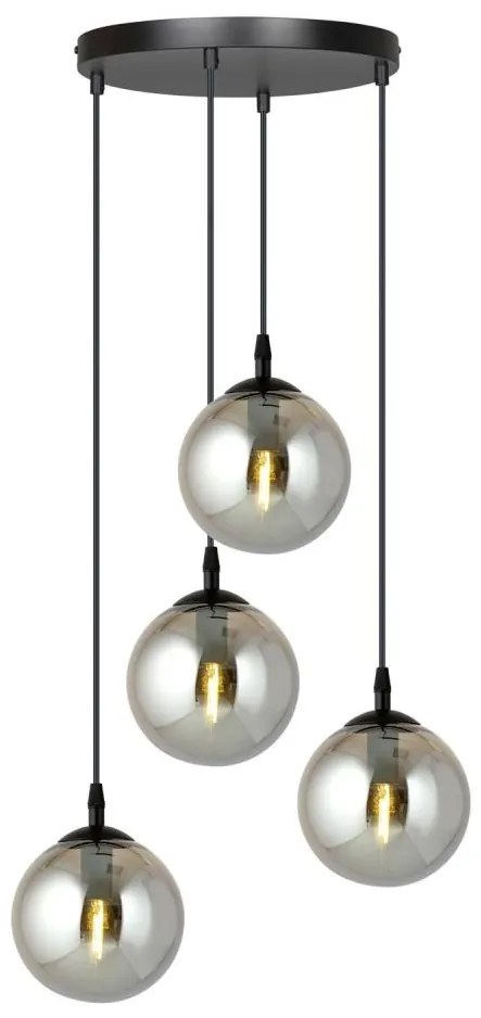 Lustră pe cablu COSMO 4xE14/10W/230V d. 40 cm negru/gri
