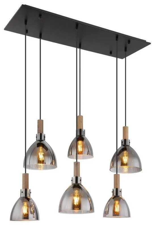 Lustra suspendata 6L design modern MATTEA negru