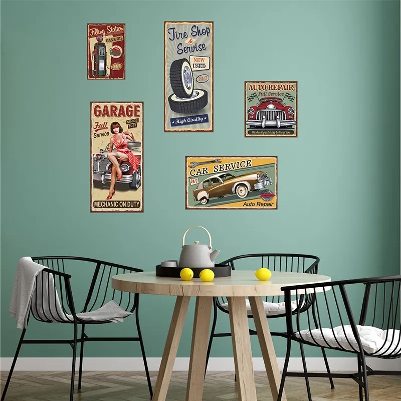 Sticker perete Vintage car plates