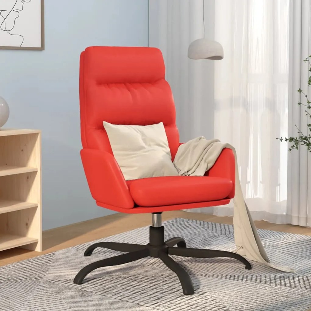 341146 vidaXL Scaun de relaxare, roșu, piele ecologică