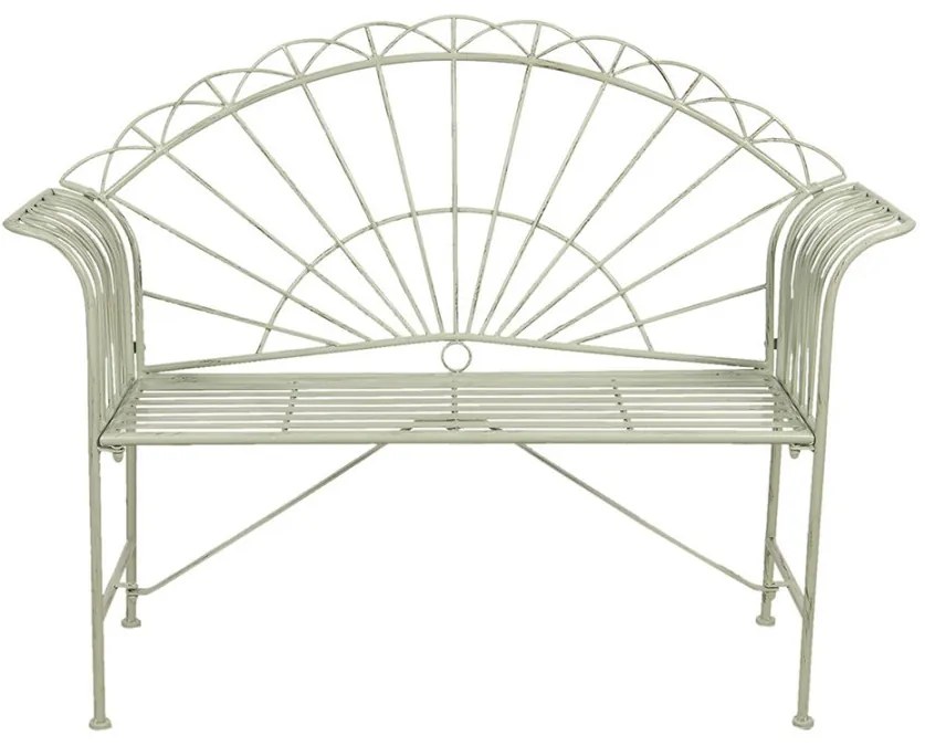Banca de gradina, verde, din metal, aspect vintage