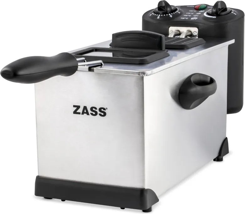 Friteuza Zass, 2000 W, 3 L, temporizator 30 min, termostat reglabil 130-190 grade