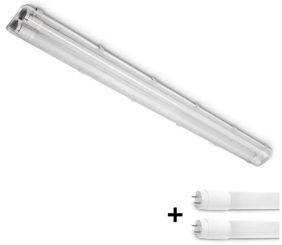 Corp de iluminat LED fluorescent industrial Brilagi OPTIMA T8 2xG13/18W/230V 6500K IP65 128 cm
