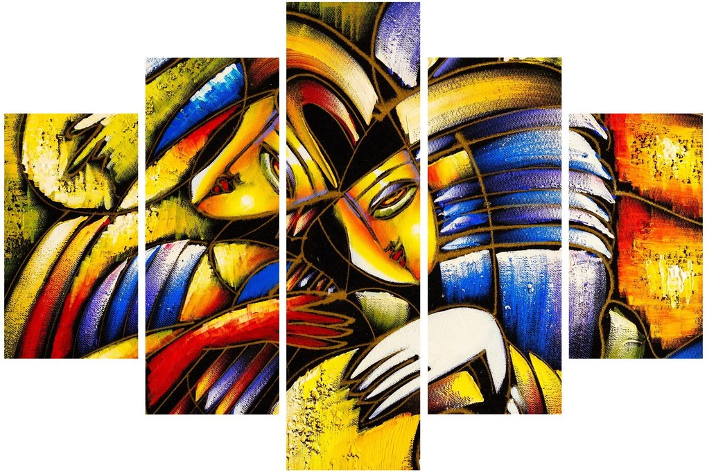 Tablou - Pictură în ulei, îndrăgostiții (150x105 cm)