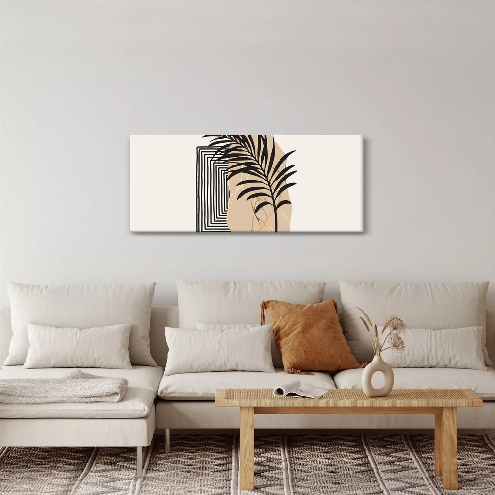Tablou - Abstracție cu frunze tropicale N⁰3 (120x50 cm)