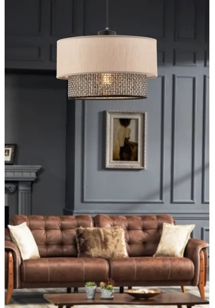 Pendul pe cablu ECHO 1xE27/60W/230V bej/gri