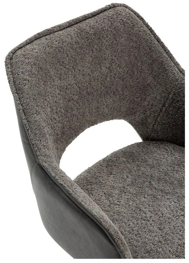 Set de scaune de sufragerie gri cu cotiere 2 buc. tapițat Mariel – Marckeric