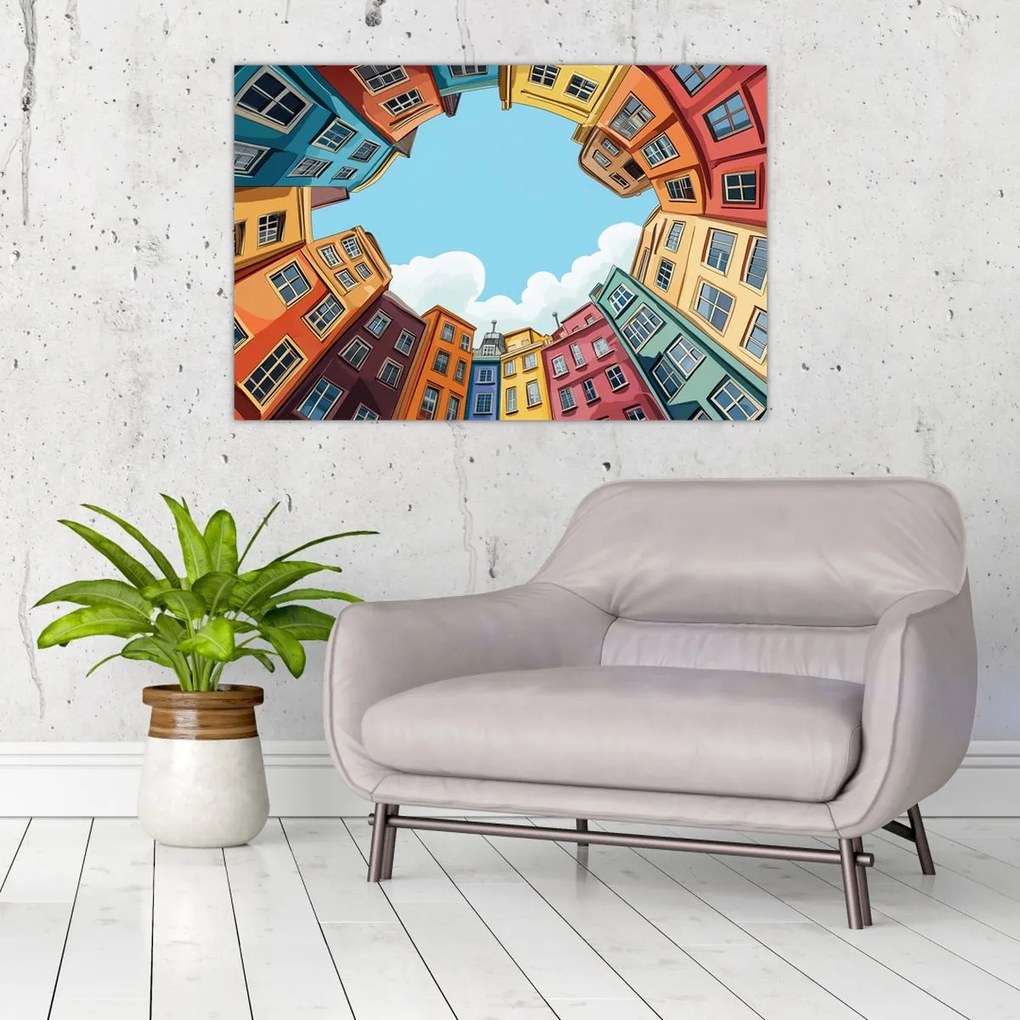 Tablou - Între case (90x60 cm)