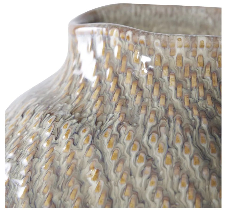 Vază, ceramică, alb/verde ø26x30,5 cm