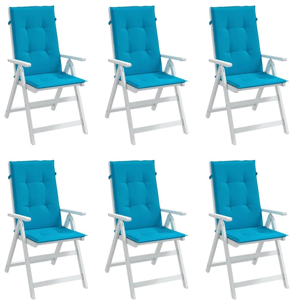 Perne scaun de gradina, 6 buc., albastru, 120 x 50 x 3 cm 6, Albastru, 120 x 50 x 3 cm