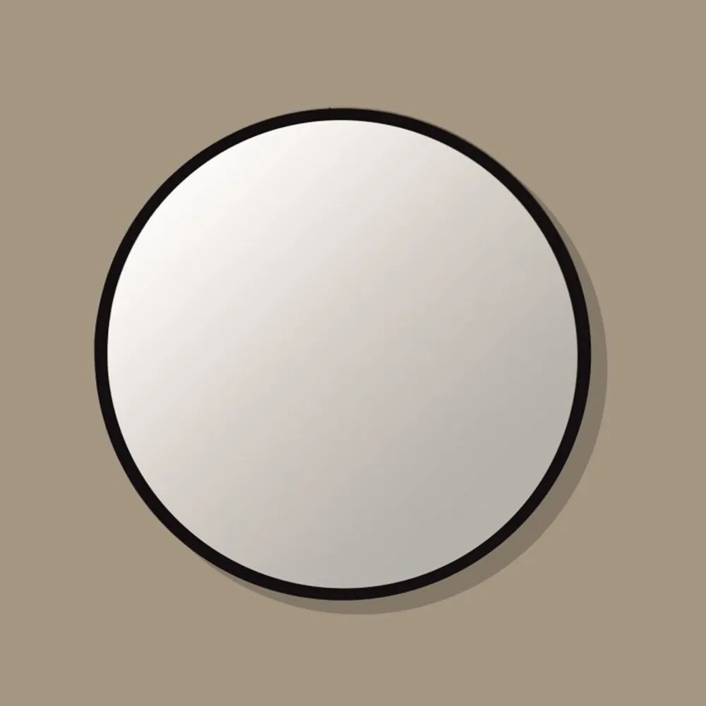 Oglinda rotunda Inter Ceramic finisaj negru 80 cm
