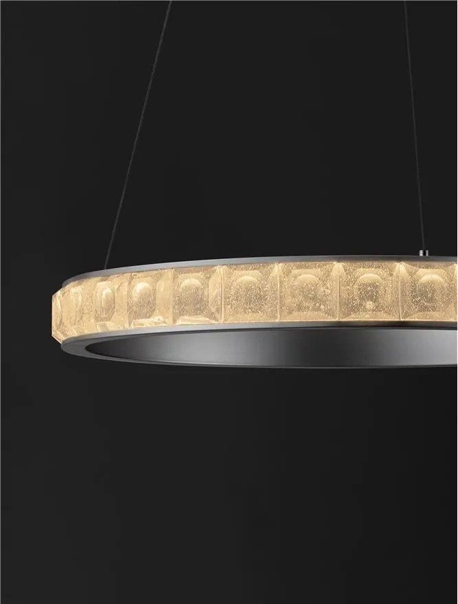 Lustra LED design circular, Otel, Argintiu, Cristal K9, ETEKEN NVL-9501214