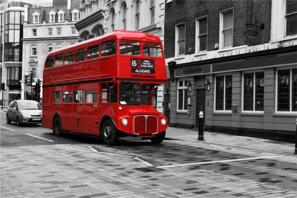 Tablou - Londra cu autobuz (90x60 cm)