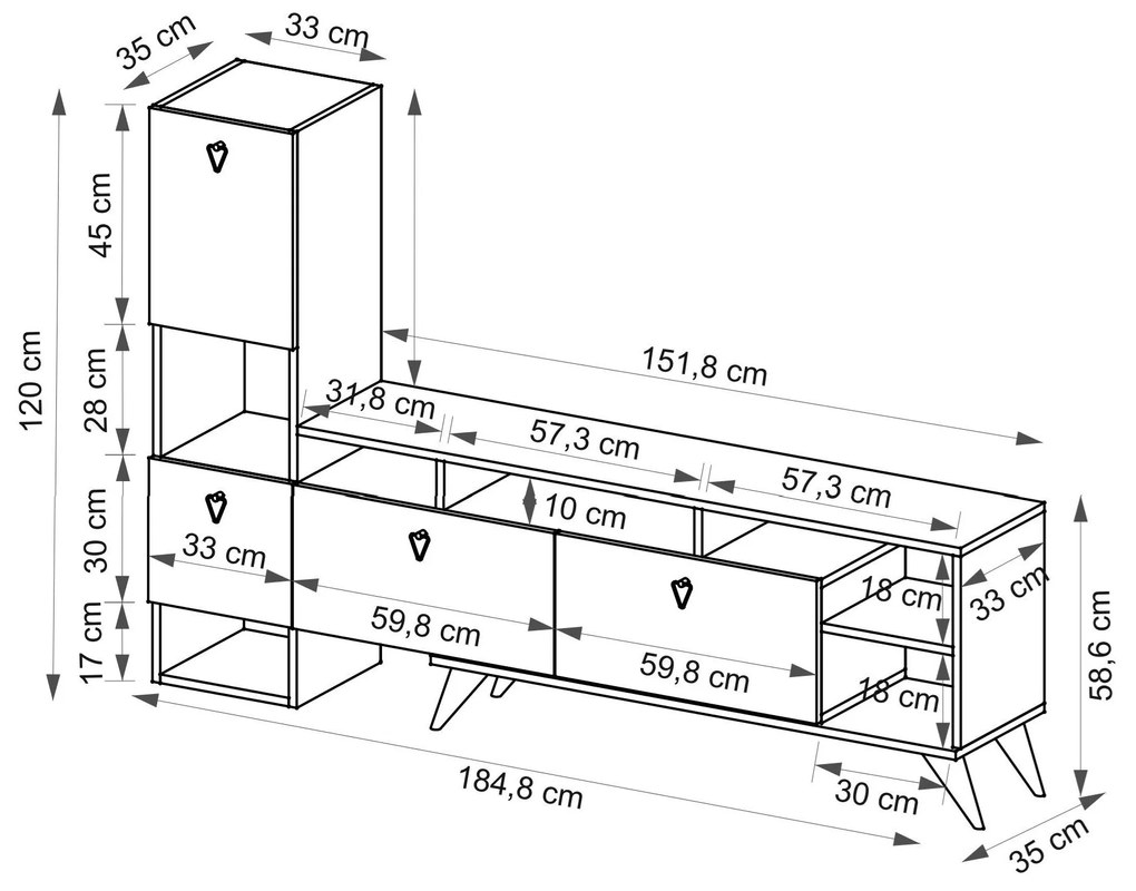 Mobilier living Emi (antracit). 1107855