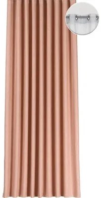 Draperie cu inele Segovia roz piersic 300x245 cm