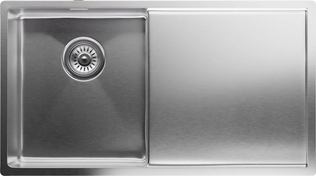 Klarstein Chiuvetă de bucătărie TitanSteel cu scurgere, 79 x 44 cm, oțel inoxidabil, rezistent la zgârieturi, rezistent la căldură