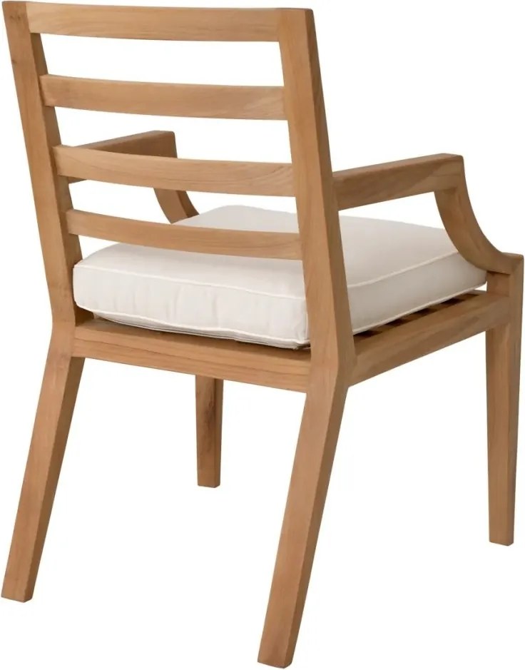 Scaun elegant pentru exterior design LUX Hera natur / flores off-white