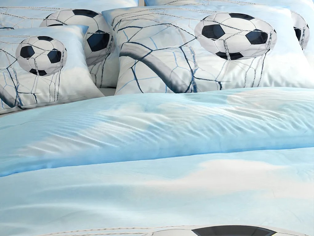 Lenjerie de pat din bumbac 3D FOOTBALL ZONE, albastru Dimensiune lenjerie de pat: 70 x 90 cm | 140 x 200 cm
