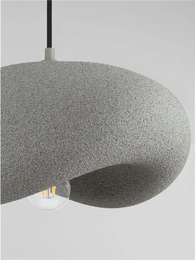 Lustra suspendata cu textura granulata Bambel gri piatra