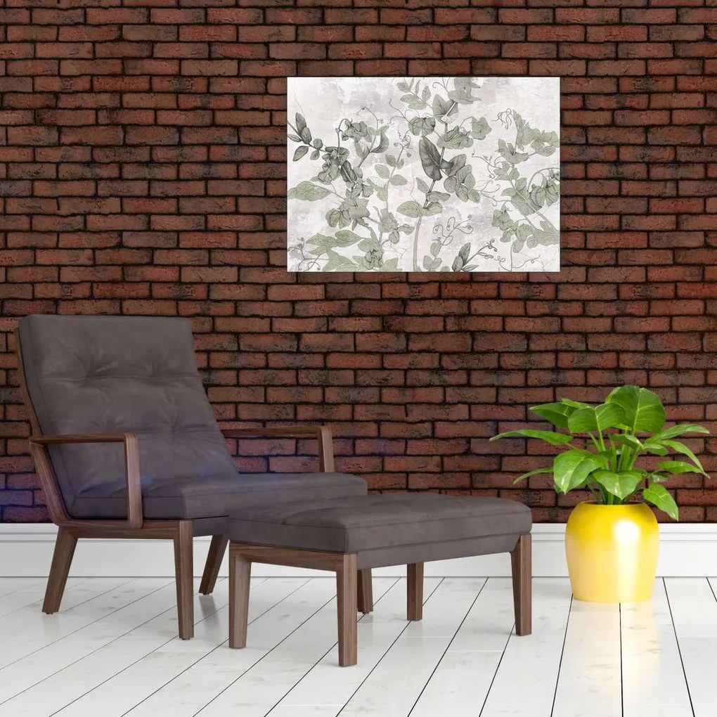 Tablou pe sticlă - Plante in ipsos (70x50 cm)
