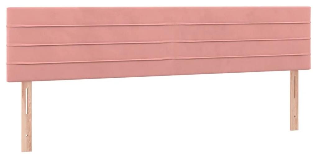 346185 vidaXL Tăblii de pat, 2 buc, roz, 90x5x78/88 cm, catifea