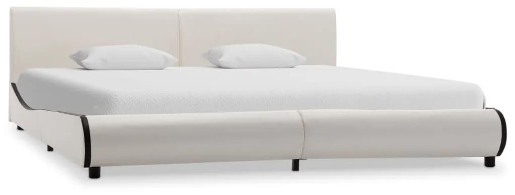 284995 vidaXL Cadru de pat, alb, 180 x 200 cm, piele ecologică