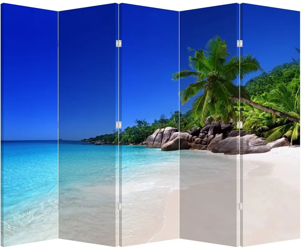 Paravan - Plaja pe insula Praslin (210x170 cm)