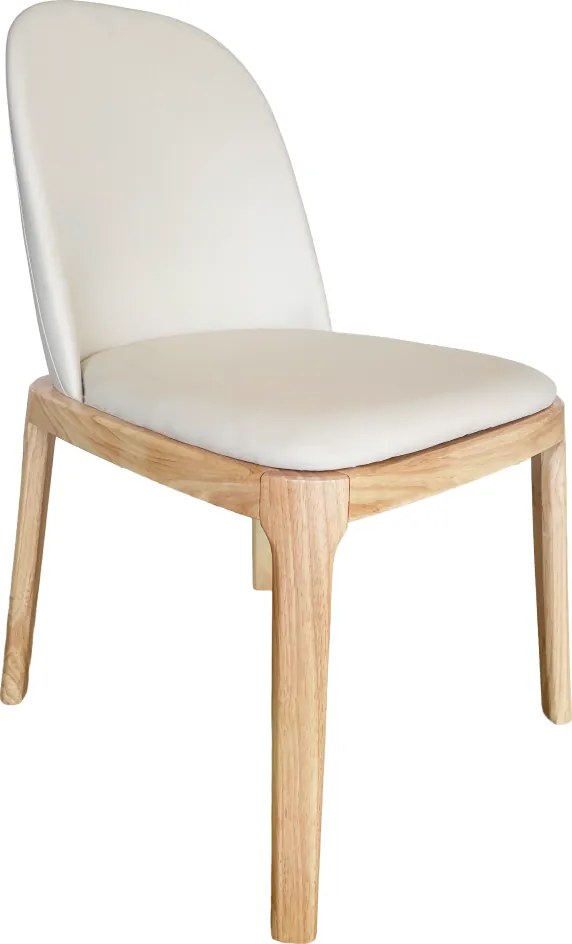 Scaun de sufragerie, natural/bej, piele ecologică, ZENTRA