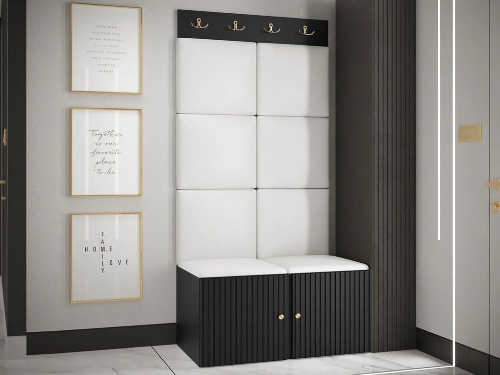 Mobilier hol Tewarota Slim IV (Negru + Alb) . 1104841