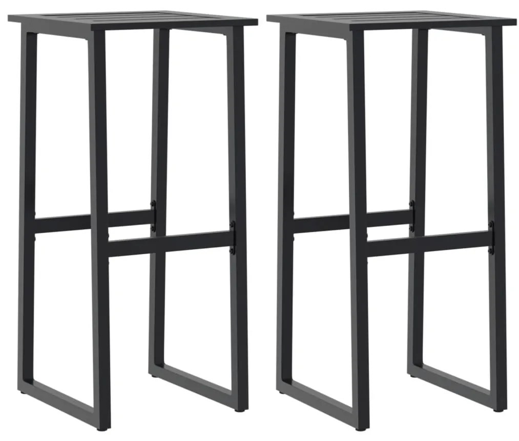 4009265 vidaXL Scaune bar, 2 buc. negru 38x38x80 cm oțel vopsit electrostatic