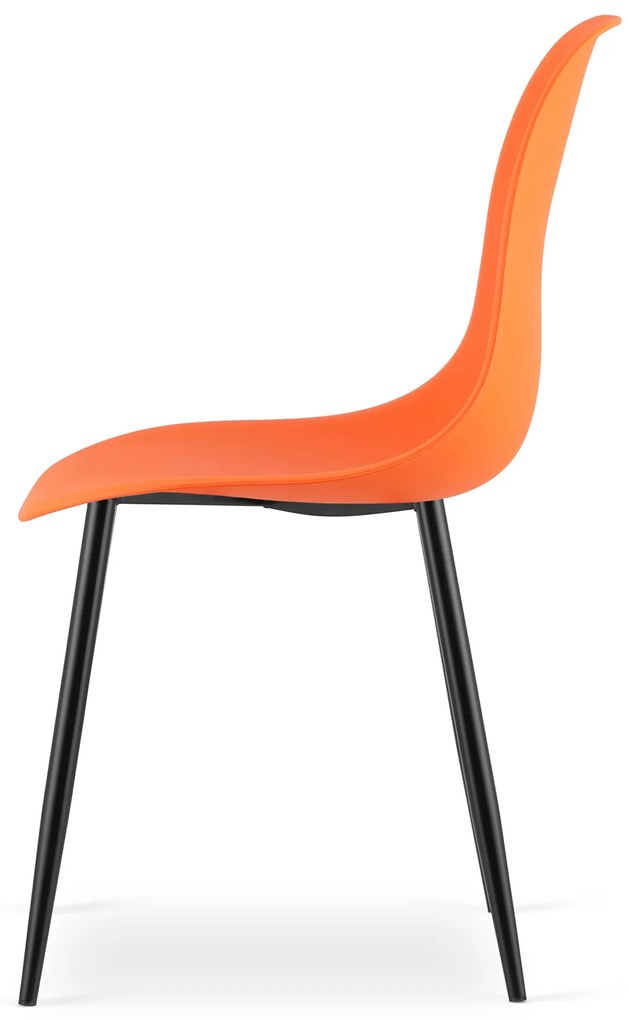 Set 4 scaune portocalii OSAKA cu picioare negre