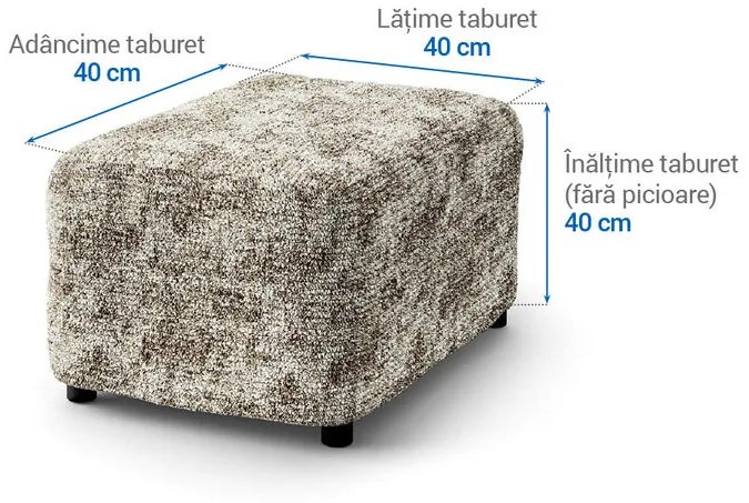 Huse bielastice MARMO bej taburet (40 x 40 x 40 cm)